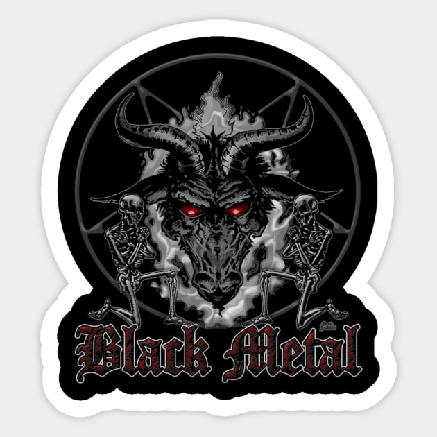 Black Metal Music Baphomet Pentagram Sticker by monstermangraphic